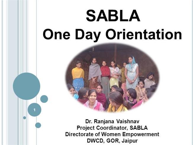Rajiv Gandhi Scheme for Empowerment of Adolescent Girls – SABLA