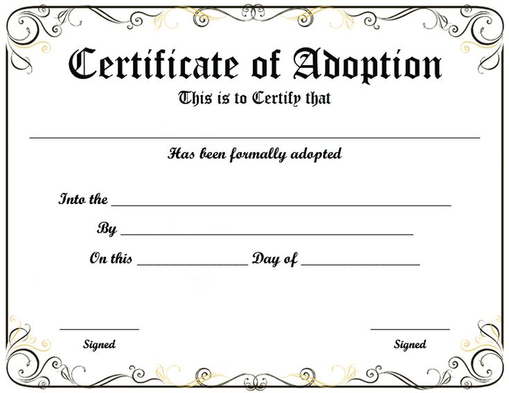 Adoption Certificate