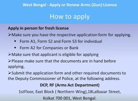 Arms License In West Bengal